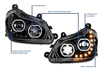 Amazon.com: KOZAK Black Housing Full LED Headlight Assembly